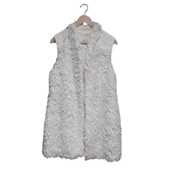 Hei Hei (Anthropologie) Women's Shaggy Sherpa Vest Cream Embroidered Size Small - Picture 3 of 9
